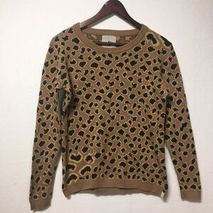 One Teaspoon Leopard Print Crew Neck  Sweater